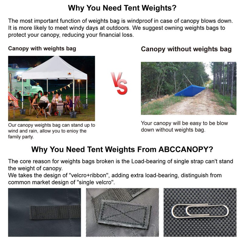 ABCCANOPY Canopy Weights 150 LBS Tent Sand Bags 4pcs-Pack (Blue) - Image 4